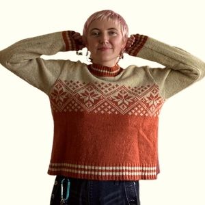 Burnt Orange Winter Wool Sweater